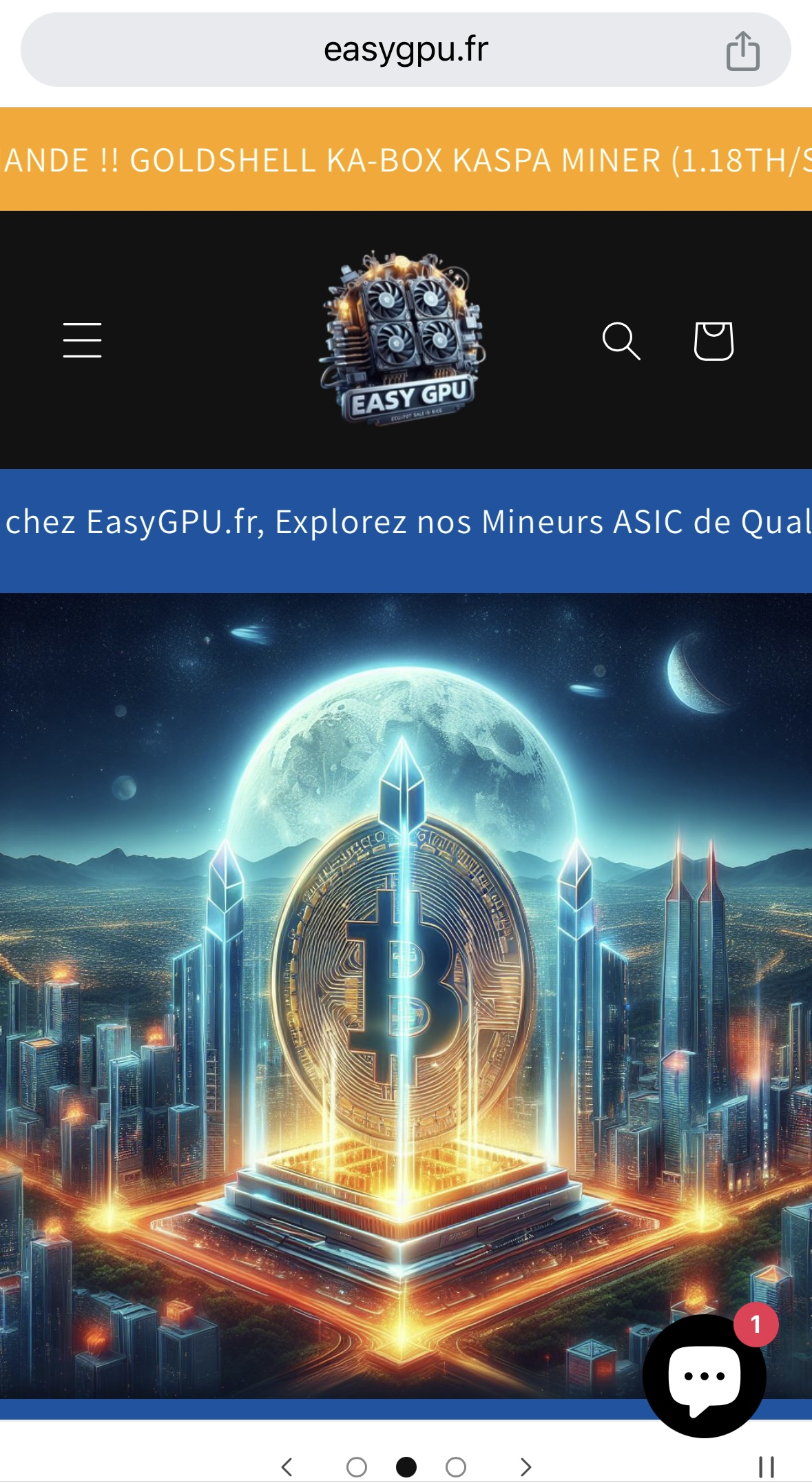 Capture d'écran principale du projet EasyGPU - Full-featured e-commerce platform for computer hardware with product catalog