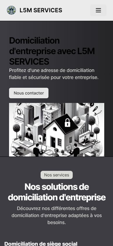 Capture d'écran principale du projet L5M SERVICES - Corporate website for specialized business services and solutions