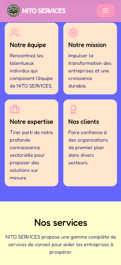 Capture d'écran supplémentaire du projet NITO SERVICES - interface utilisateur