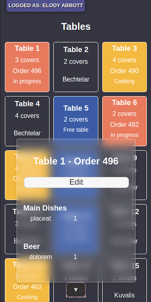 Capture d'écran principale du projet O'rder - Restaurant ordering system with customer and admin interfaces